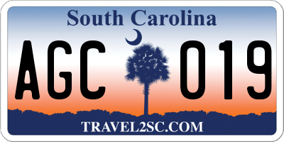 SC license plate AGC019