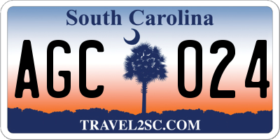 SC license plate AGC024