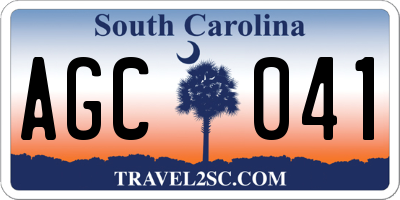 SC license plate AGC041