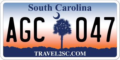 SC license plate AGC047