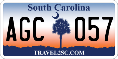 SC license plate AGC057