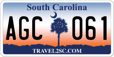 SC license plate AGC061