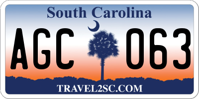 SC license plate AGC063