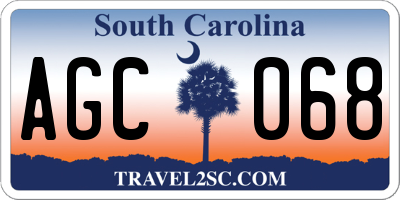 SC license plate AGC068