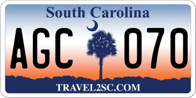 SC license plate AGC070