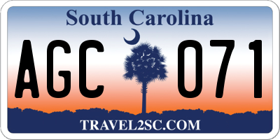 SC license plate AGC071