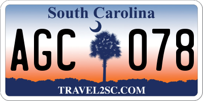 SC license plate AGC078