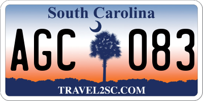 SC license plate AGC083