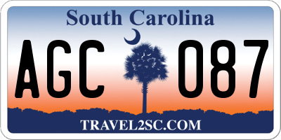 SC license plate AGC087