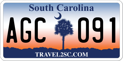 SC license plate AGC091