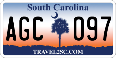 SC license plate AGC097