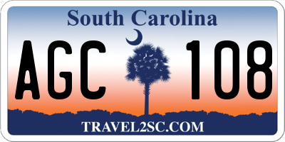 SC license plate AGC108