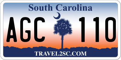 SC license plate AGC110