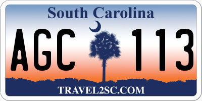 SC license plate AGC113