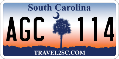 SC license plate AGC114