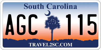 SC license plate AGC115