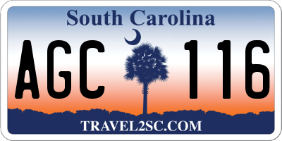 SC license plate AGC116
