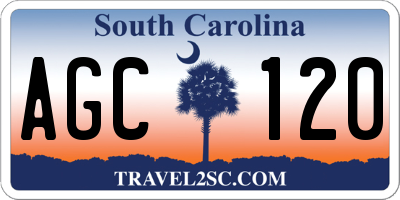 SC license plate AGC120