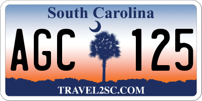 SC license plate AGC125