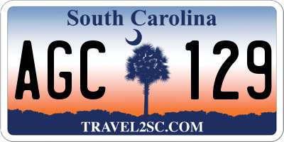 SC license plate AGC129