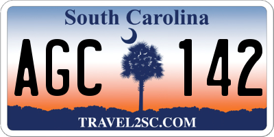 SC license plate AGC142