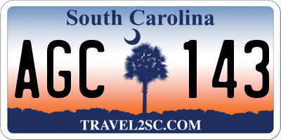 SC license plate AGC143