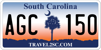 SC license plate AGC150