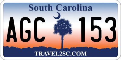 SC license plate AGC153