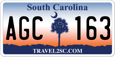 SC license plate AGC163