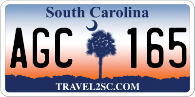 SC license plate AGC165