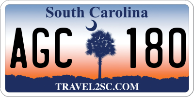 SC license plate AGC180