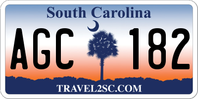 SC license plate AGC182