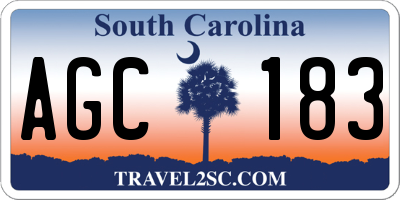 SC license plate AGC183