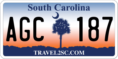 SC license plate AGC187