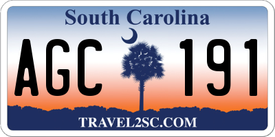 SC license plate AGC191
