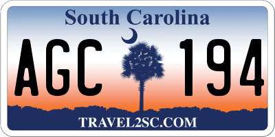 SC license plate AGC194
