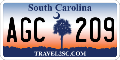SC license plate AGC209