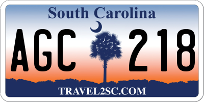 SC license plate AGC218