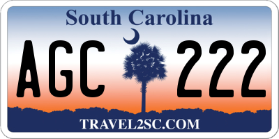 SC license plate AGC222