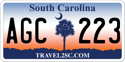 SC license plate AGC223