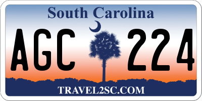 SC license plate AGC224