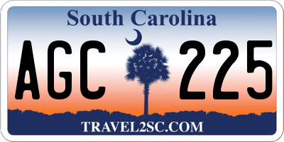 SC license plate AGC225