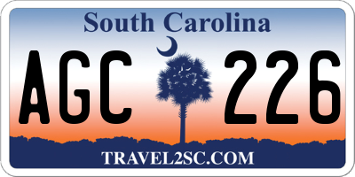 SC license plate AGC226