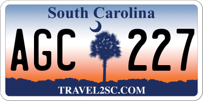 SC license plate AGC227