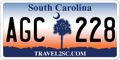 SC license plate AGC228