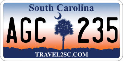 SC license plate AGC235