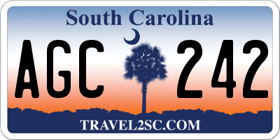 SC license plate AGC242
