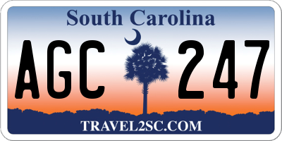 SC license plate AGC247
