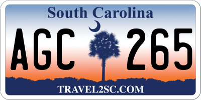 SC license plate AGC265