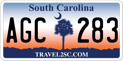 SC license plate AGC283